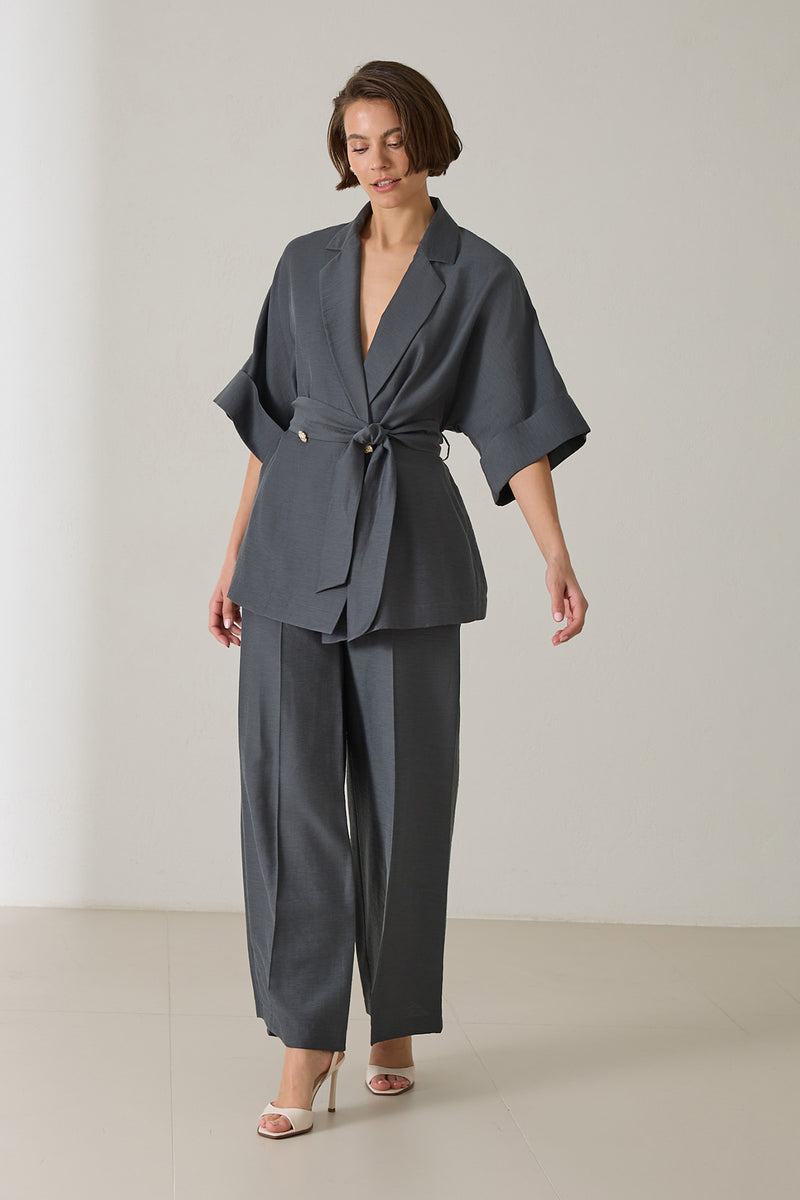 Setre Pleated Detailed Relaxed Cut Trousers Petrol
