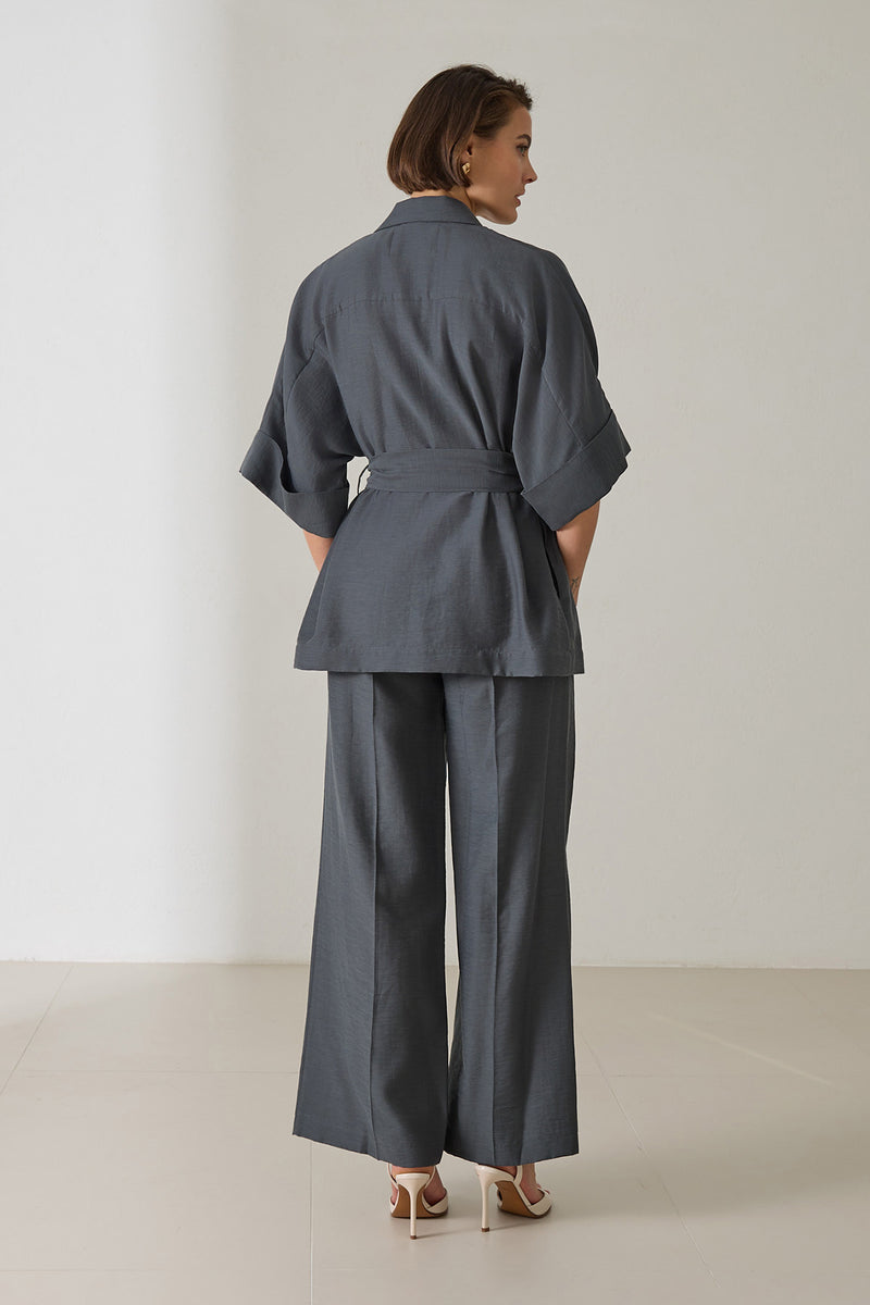 Setre Pleated Detailed Relaxed Cut Trousers Petrol