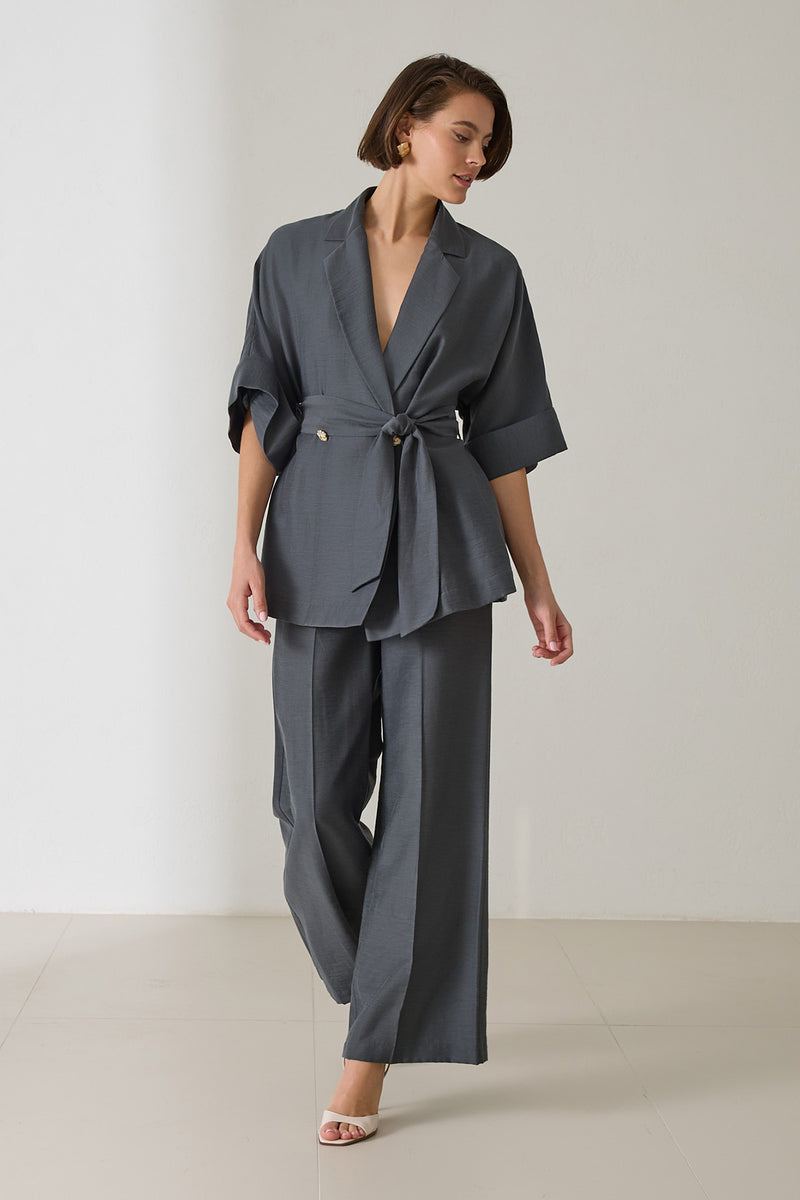 Setre Pleated Detailed Relaxed Cut Trousers Petrol