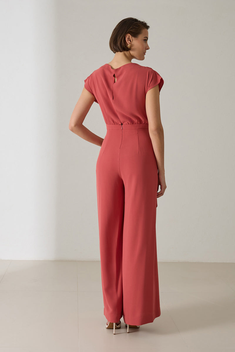 Setre Draped Tie Detail Jumpsuit Dusty Rose