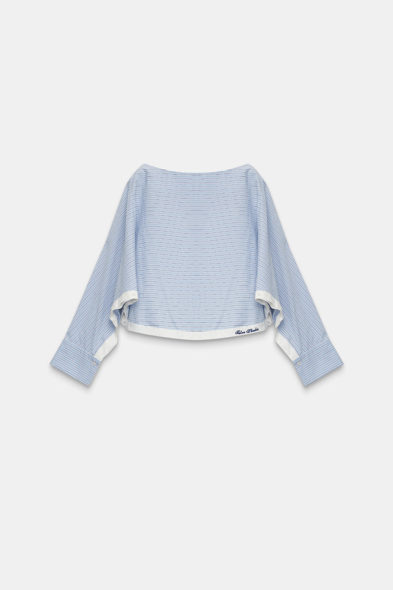 Setre Color Block Long Sleeve Blouse Blue