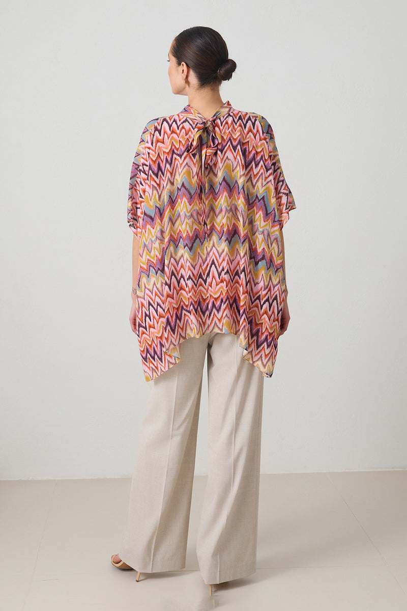 Setre Oversized Patterned Blouse Purple