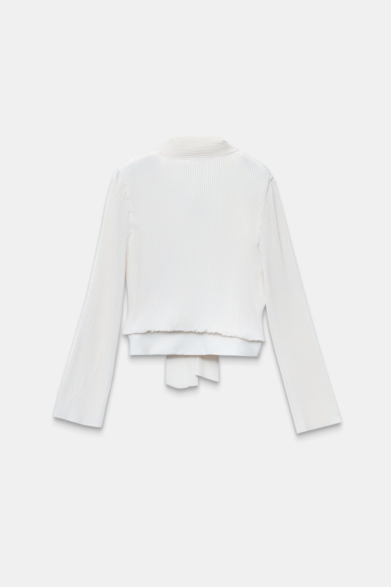 Setre V Neck Blouse With Neck Tie Detail Cream