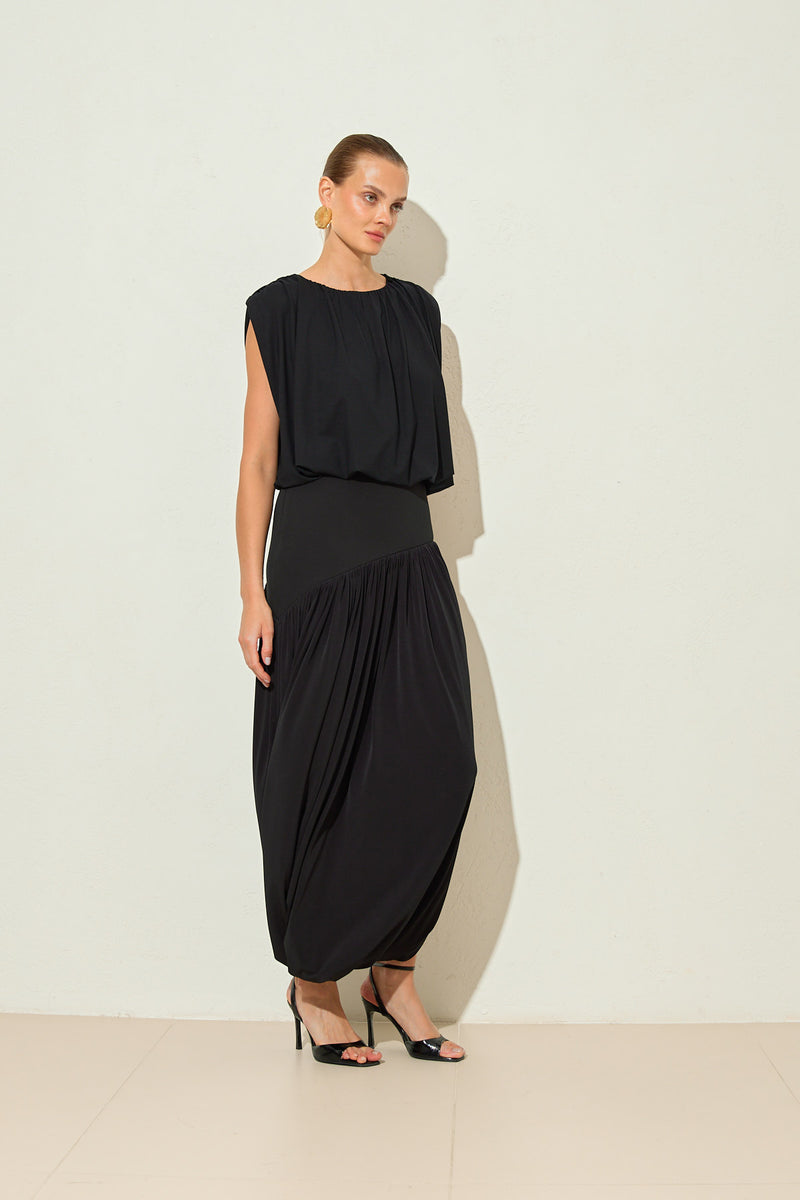 Setre Bubble Hem Sleeveless Blouse Black