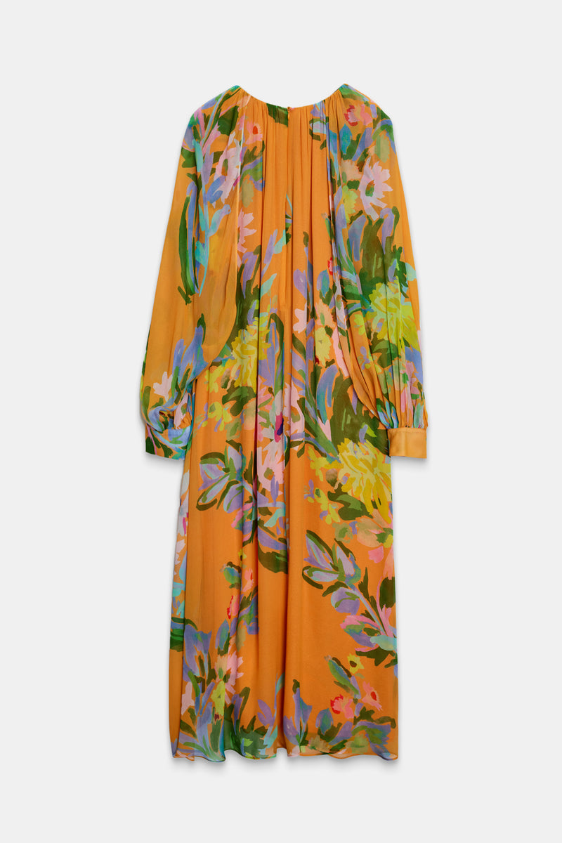 Setre Floral Print Maxi Dress Orange