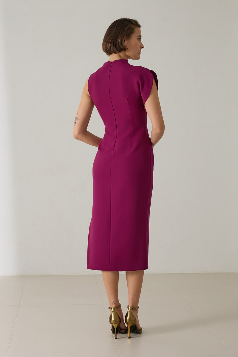 Setre Thin Straps Midi Dress Dark Fuchsia
