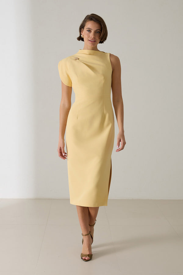 Setre Thin Straps Midi Dress Light Yellow