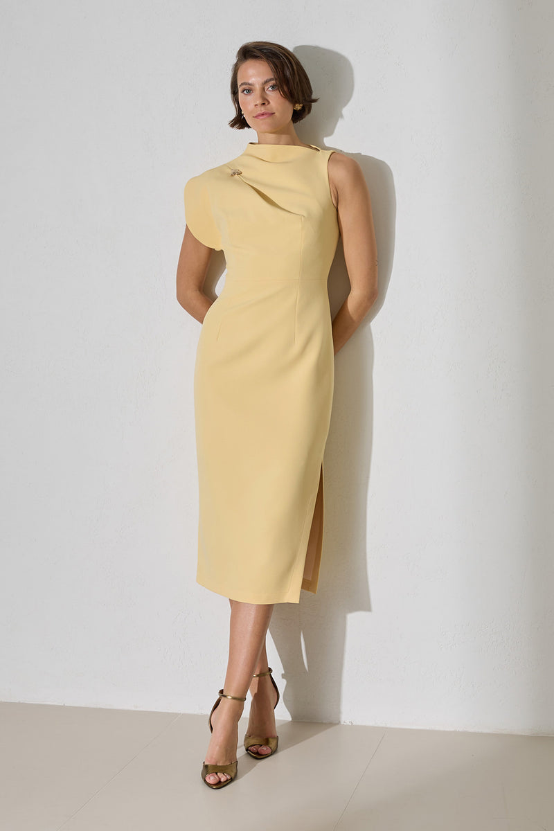 Setre Thin Straps Midi Dress Light Yellow