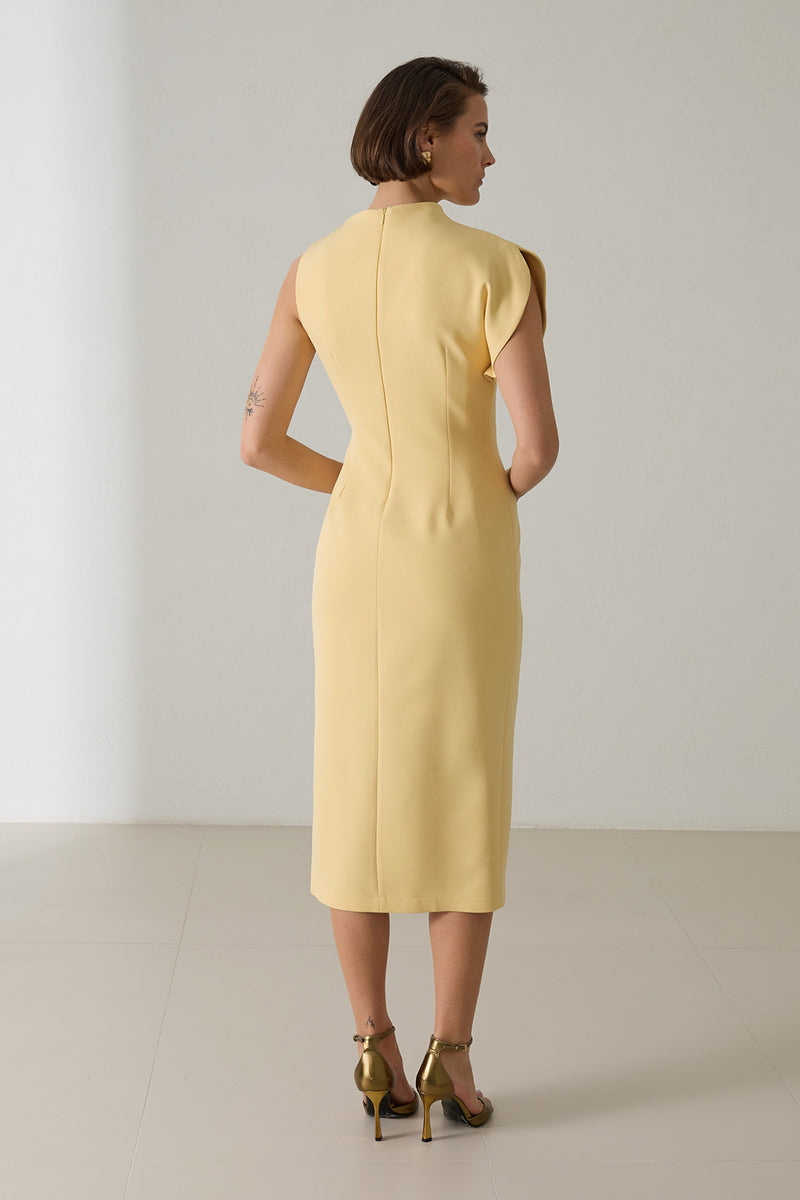 Setre Thin Straps Midi Dress Light Yellow