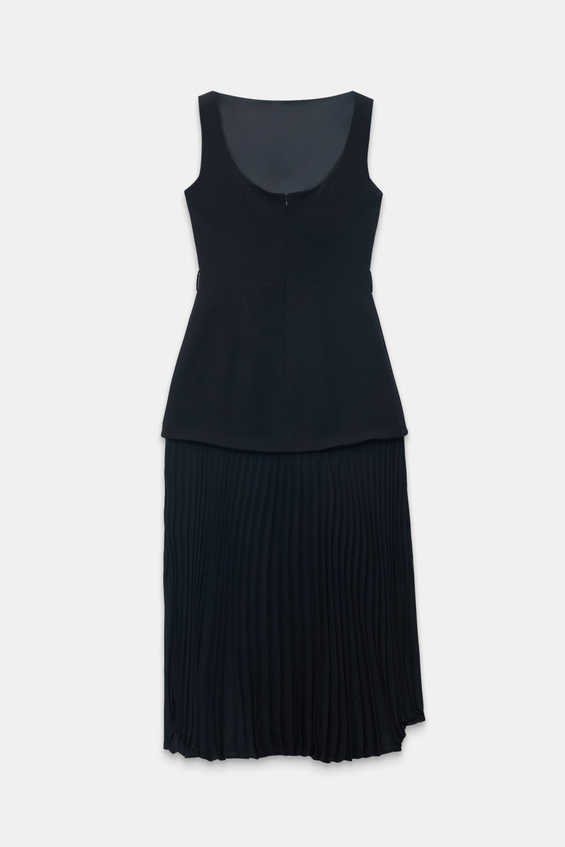 Setre Two-Piece Form Pleated Dress Black