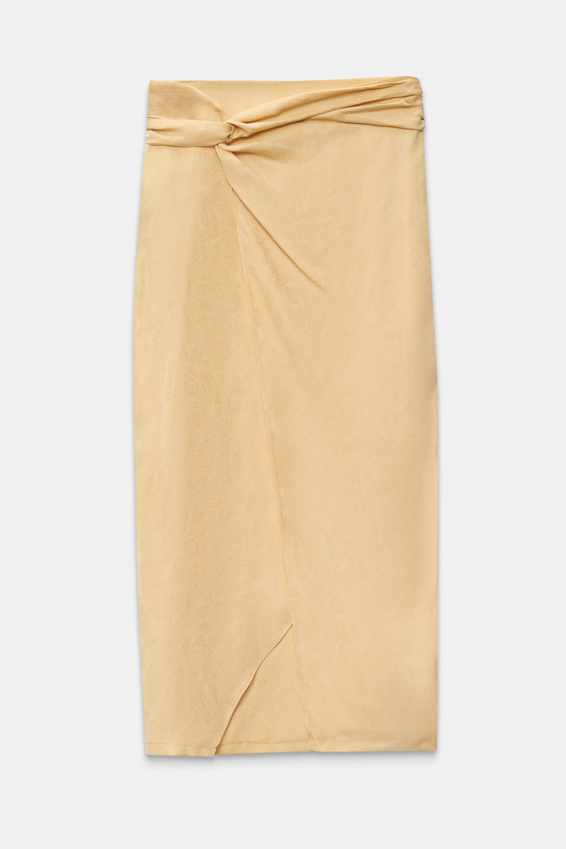 Setre Waist Detailed Midi Length Skirt Light Yellow