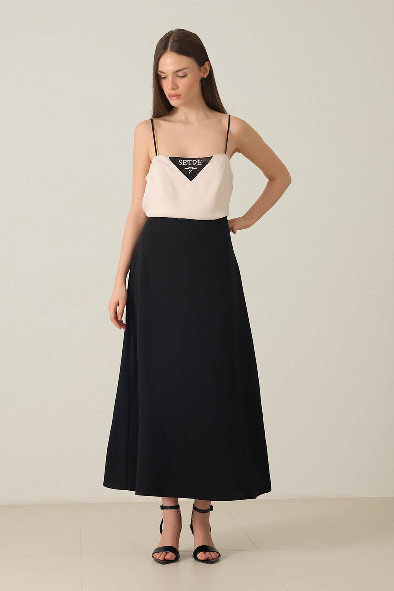 Setre Relaxed Cut Long Skirt Black