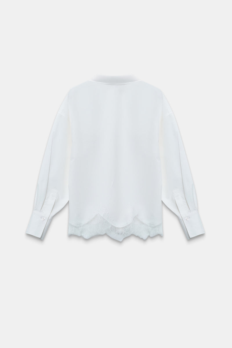 Setre Lace Detailed Long Sleeve Shirt Ecru