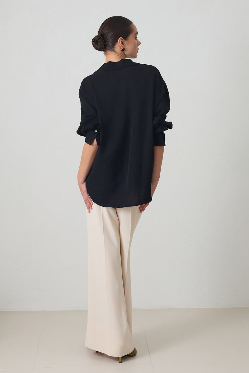 Setre Flower-Embellished Shirt Black