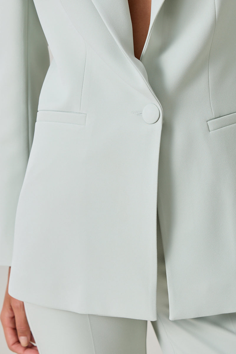 Setre Single Button Jacket, Pocket Detailed Trouser Suit Mint
