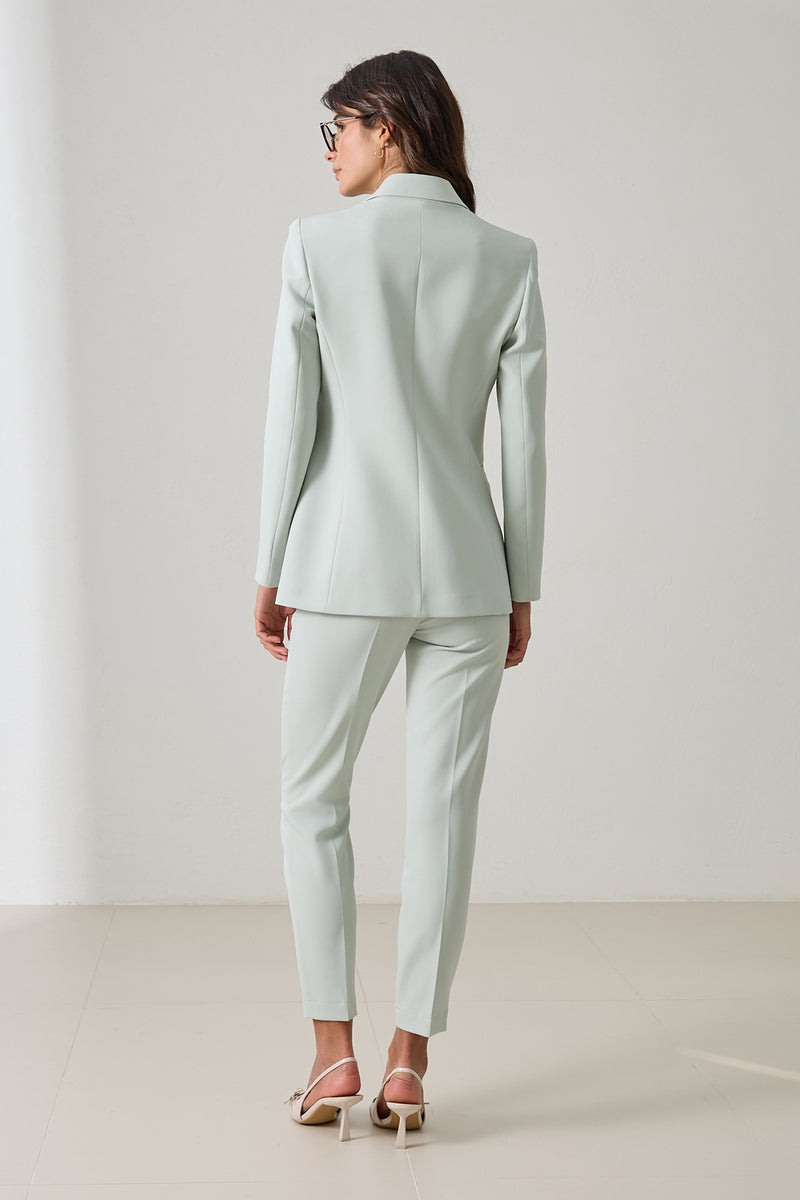 Setre Single Button Jacket, Pocket Detailed Trouser Suit Mint