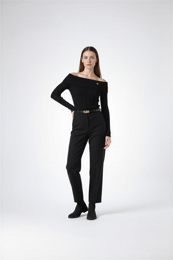 Setre Madonna Collar Long Sleeve Knitwear Black