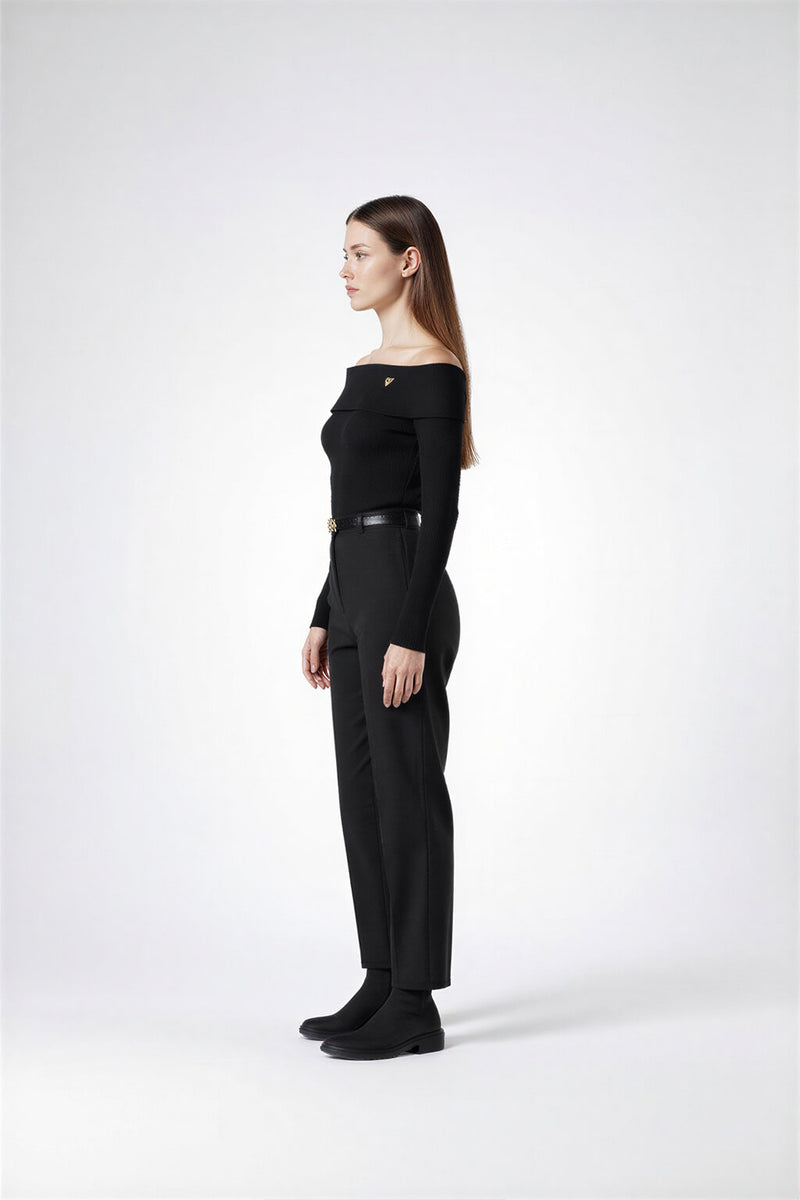 Setre Madonna Collar Long Sleeve Knitwear Black