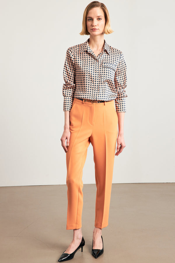 Setre Mid Waist Cropped Trousers Orange