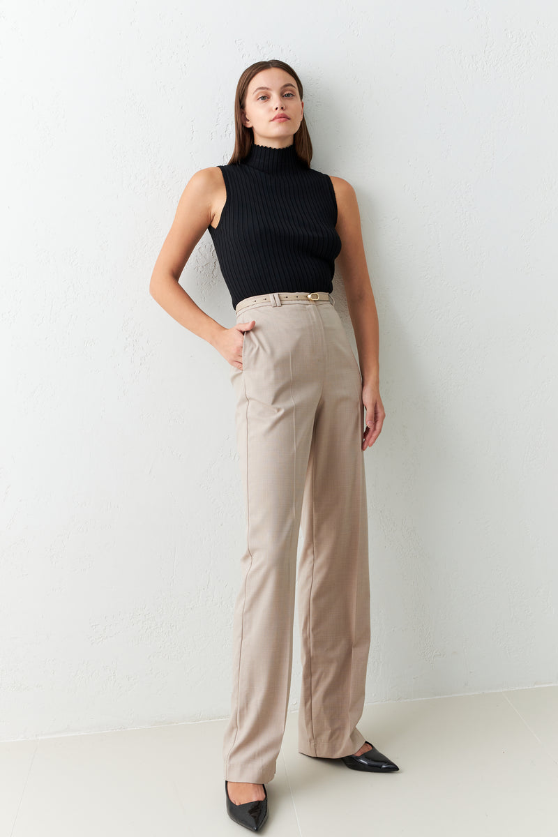 Setre Trousers With Belt And Pleat Detail Mink