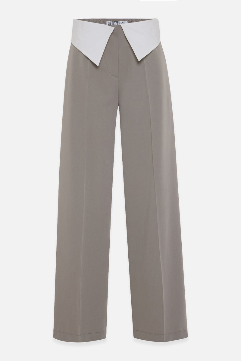 Setre Waist Detailed Relaxed Cut Trousers Olive