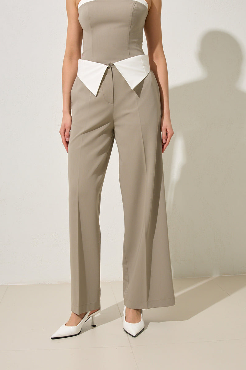 Setre Waist Detailed Relaxed Cut Trousers Olive