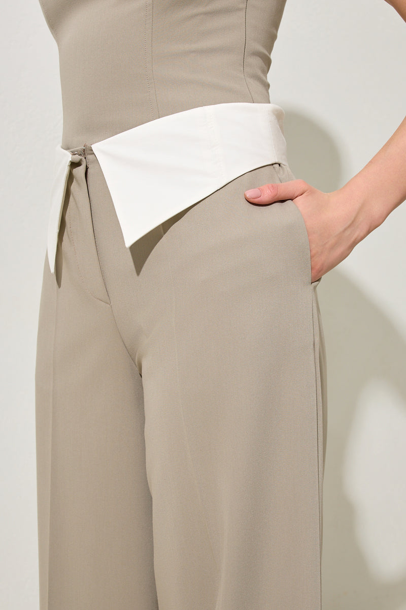 Setre Waist Detailed Relaxed Cut Trousers Olive