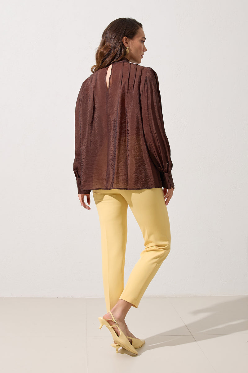 Setre Ruffle Detail Blouse Light Brown