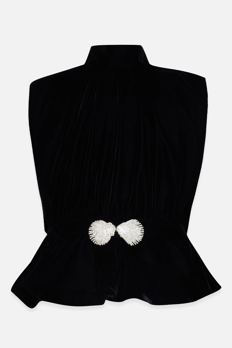 Setre Accessory Detailed Sleeveless Blouse Black