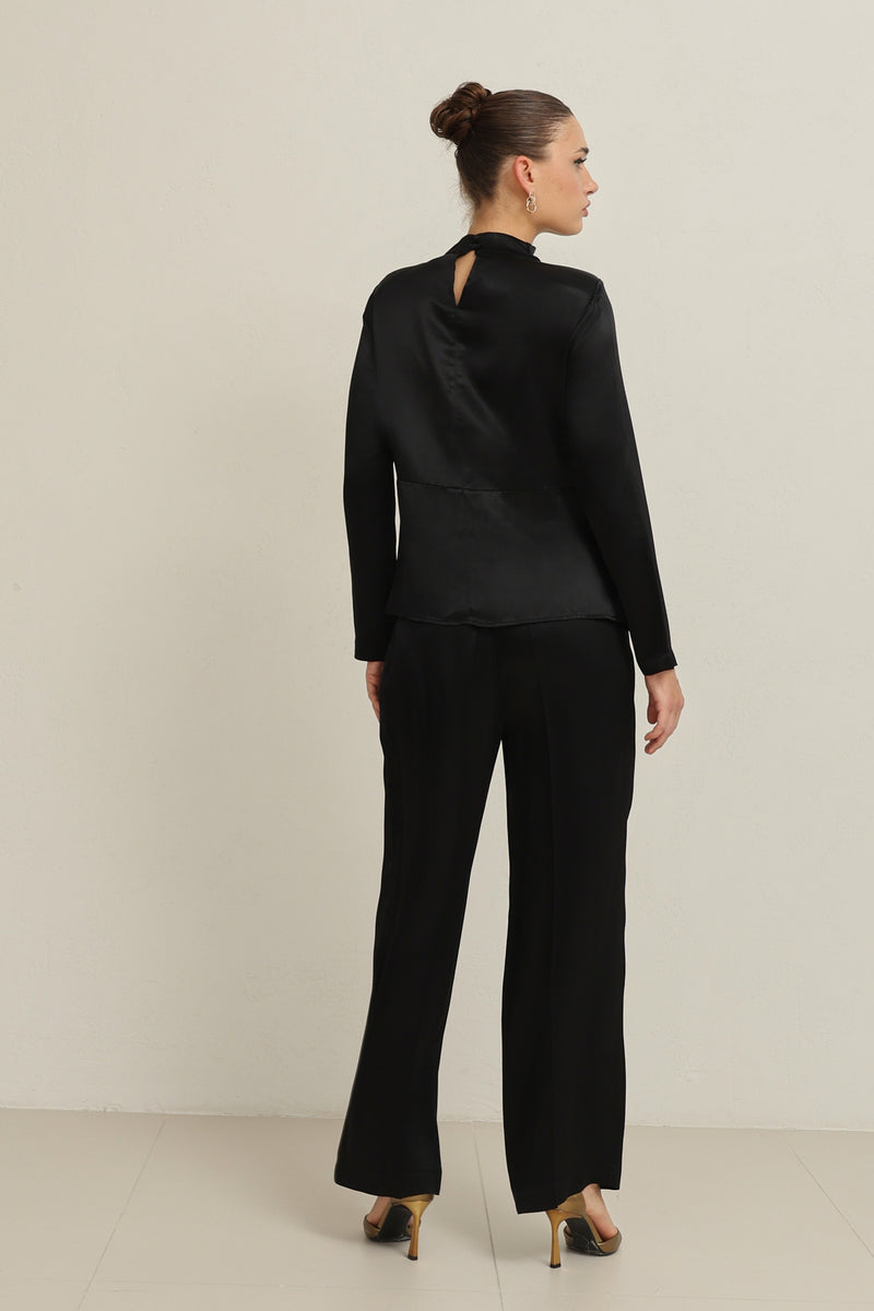 Setre Waist Tie Detailed Blouse Black