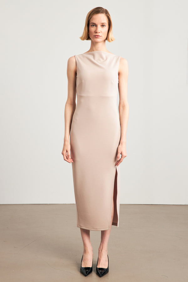 Setre Sleeveless Midi Dress Beige