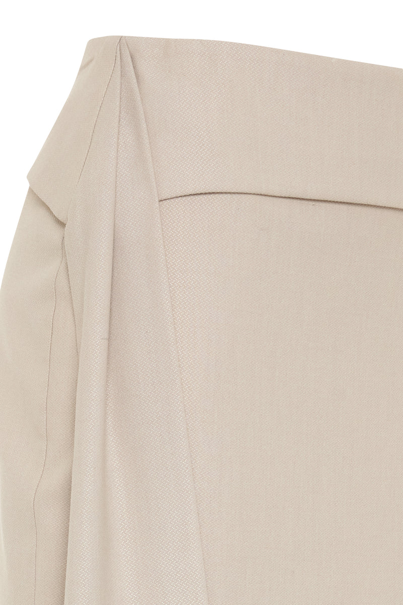 Setre Waist Detailed Midi Skirt Beige