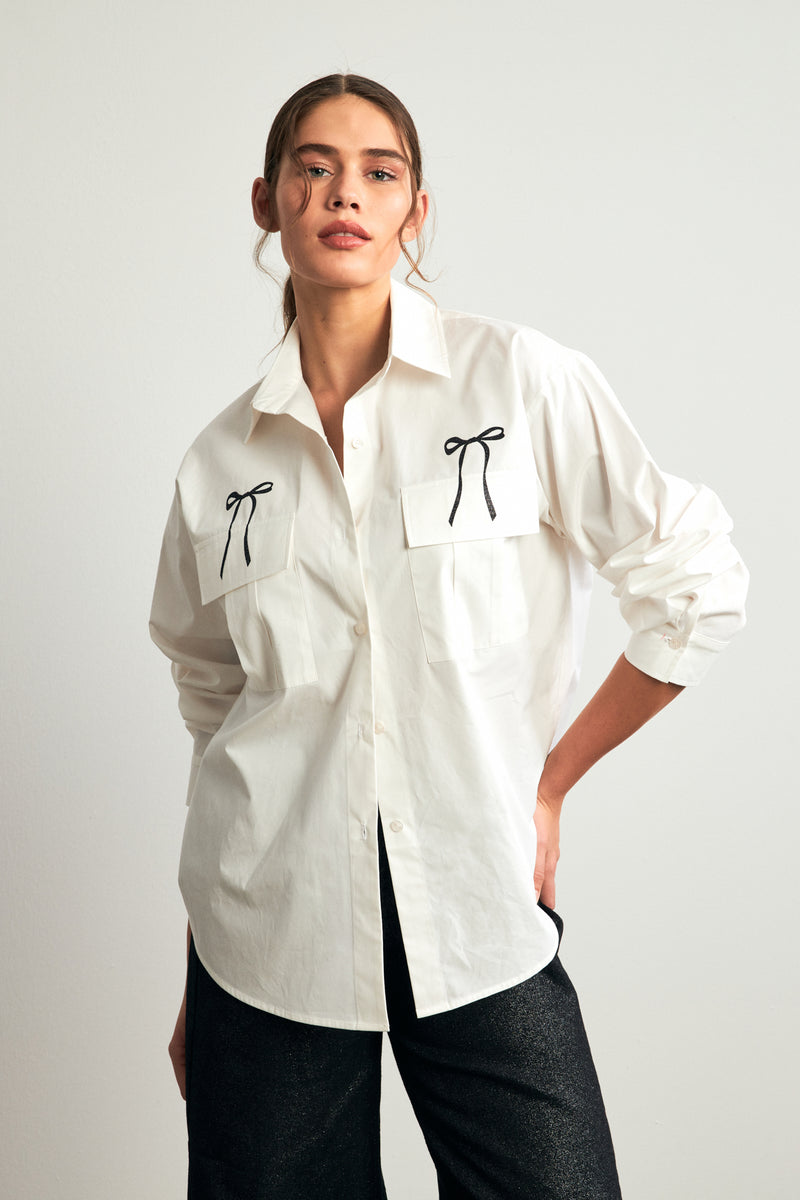 Setre Bow-Detailed Shirt Ecru