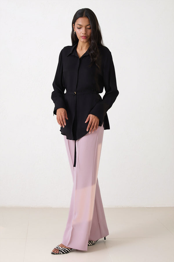 Setre High Waist Trousers With Slit Detail Powder Pink