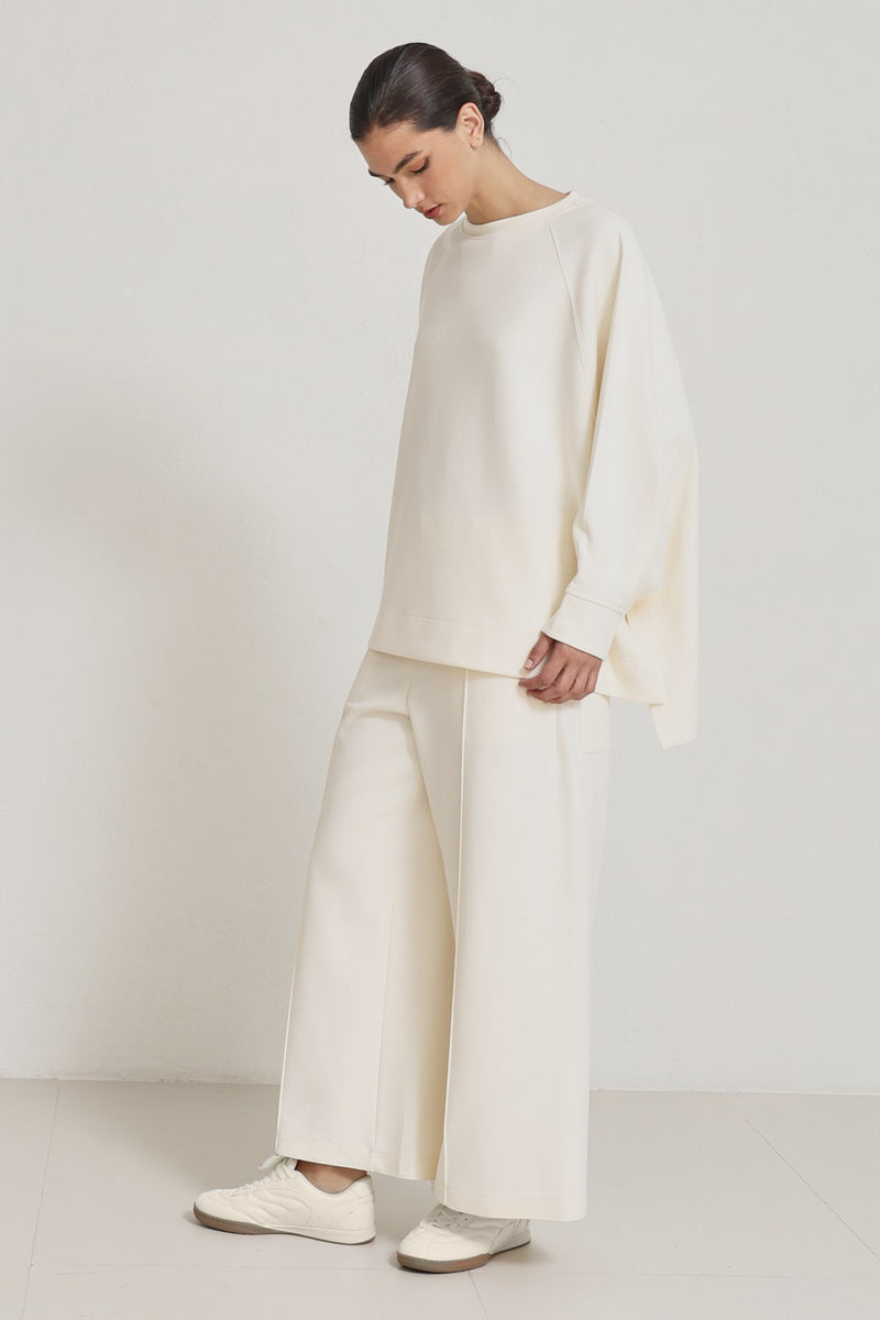 Setre Oversized Crew Neck Sweatshirt Ecru