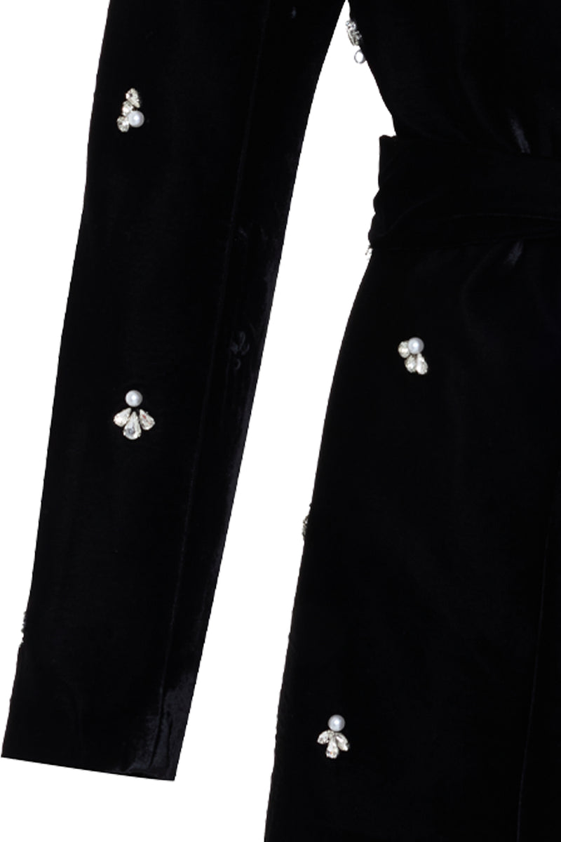 Setre Stone And Collar Detailed Tie Jacket Black