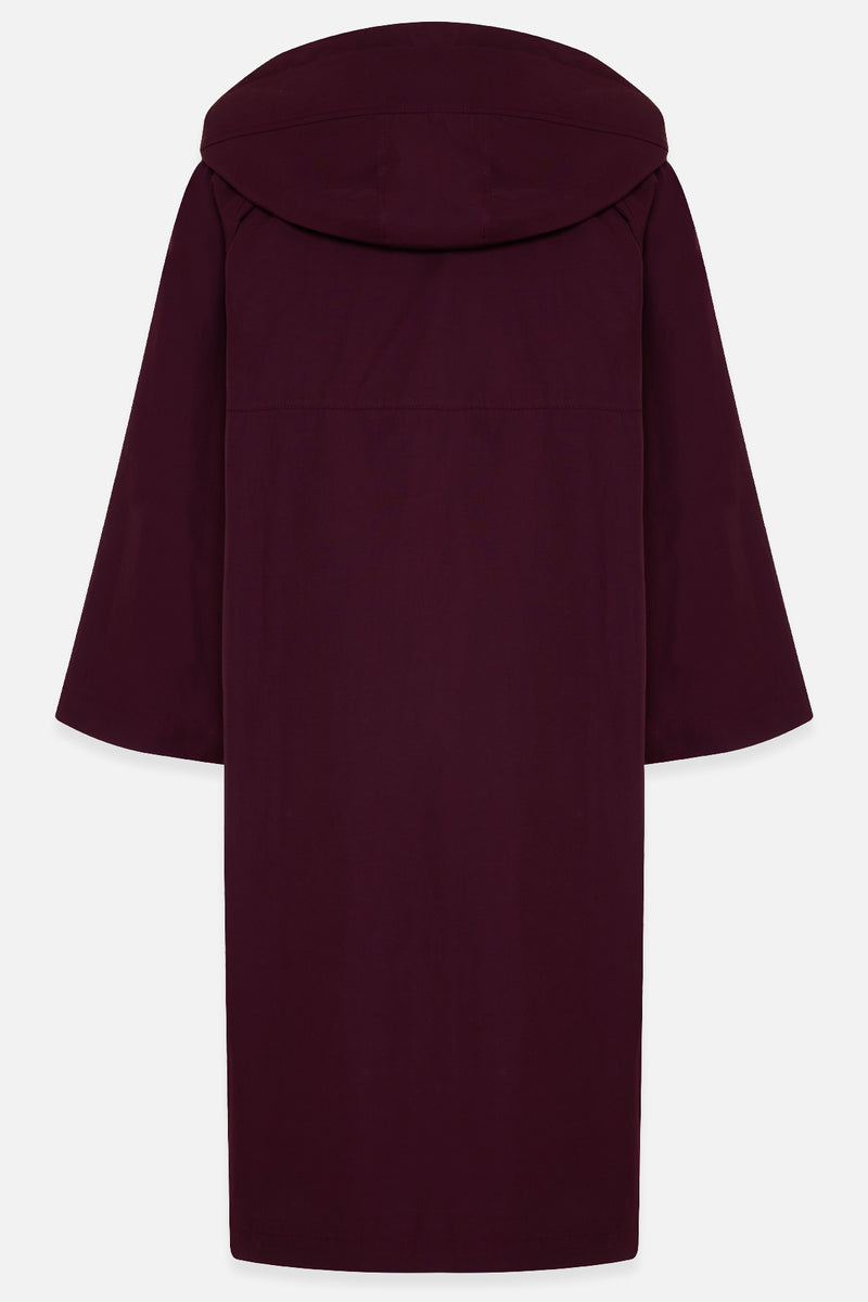 Setre Relaxed Cut Trench Coat With Collar Detail Burgundy
