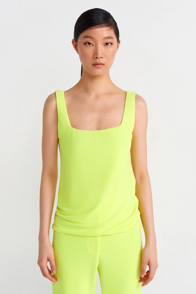 Nu Thick Strap Athlete Blouse Neon Green