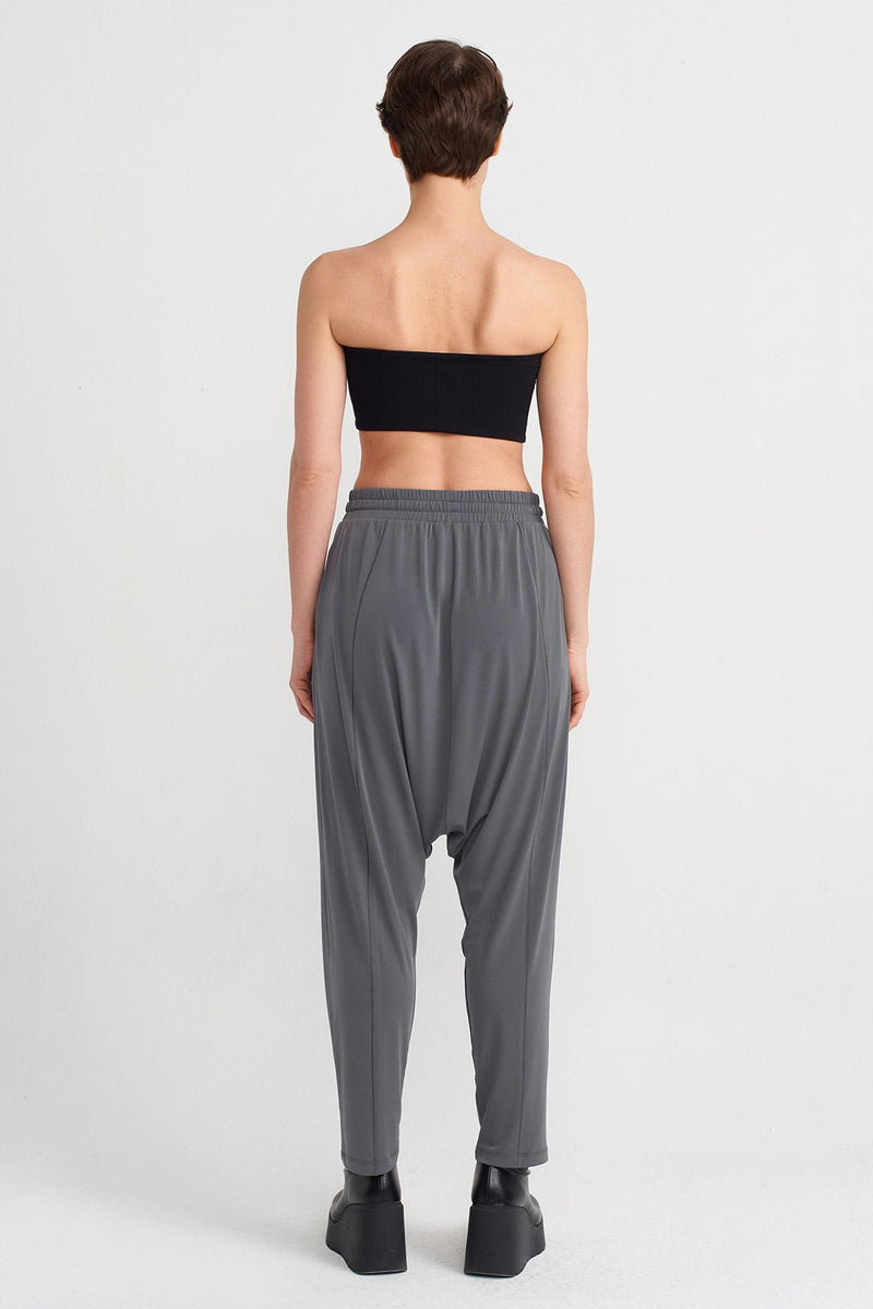 Nu High Waist Jersey Harem Pants Silver