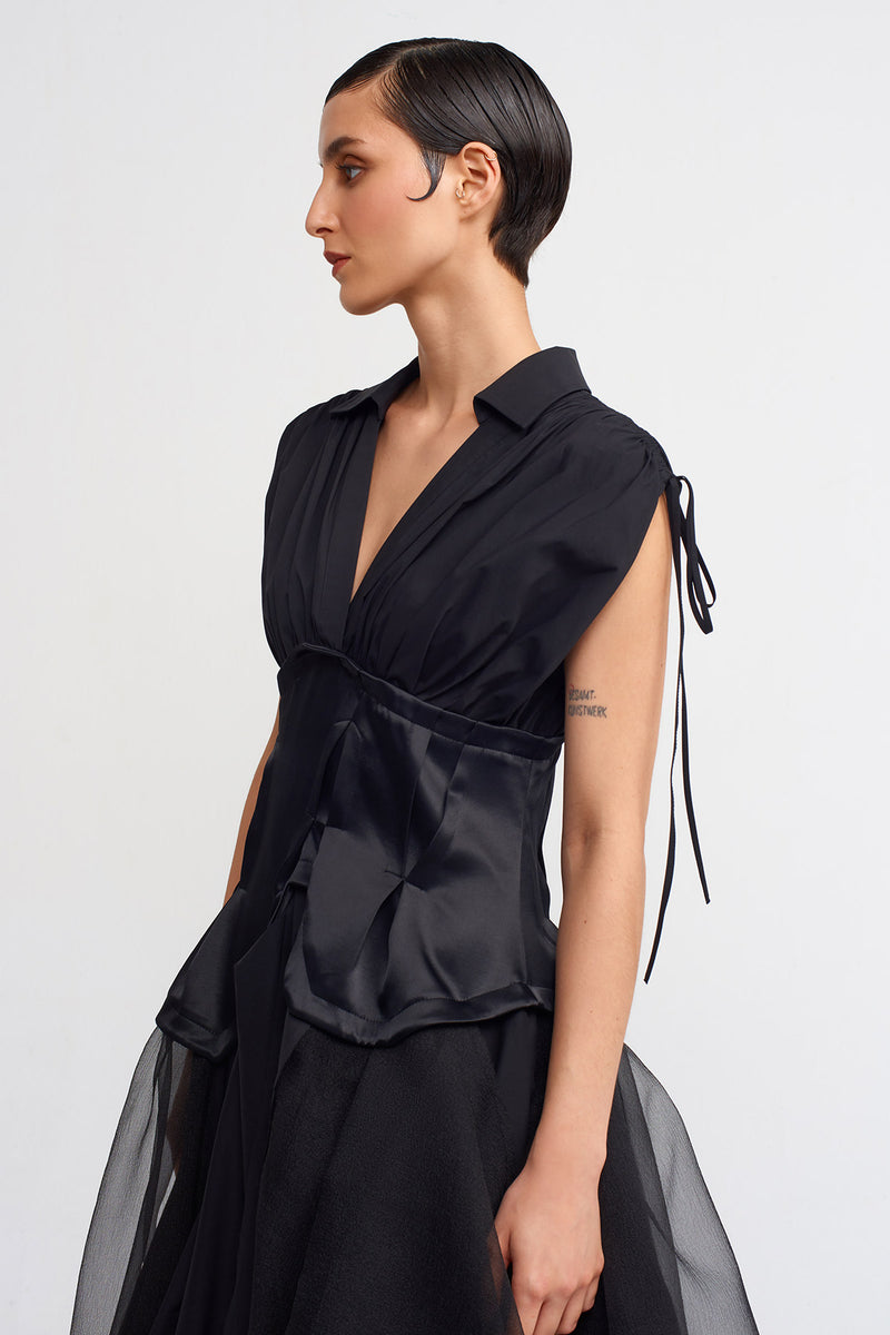 Nu Built-In Corset Tulle Dress Black