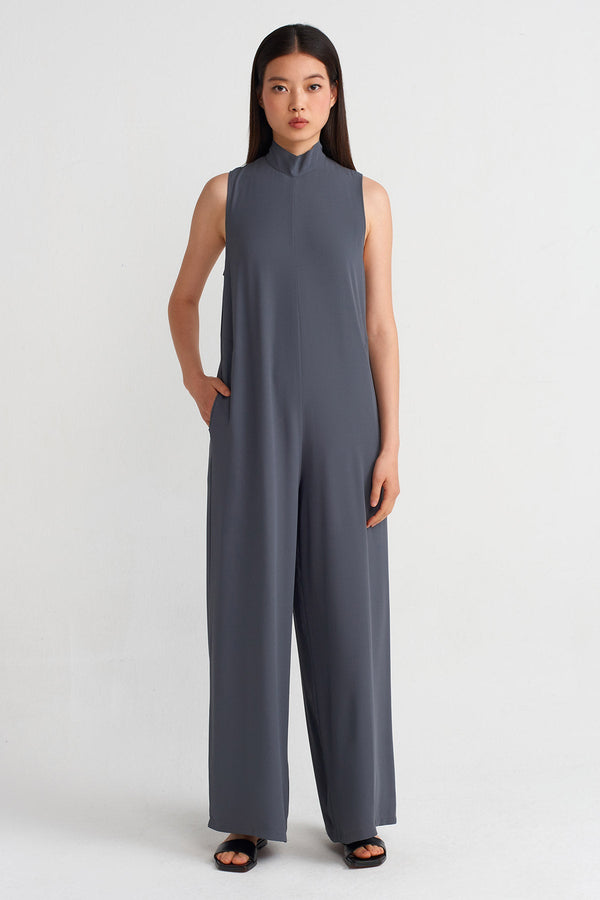 Nu Long Jumpsuit With Pockets Silver