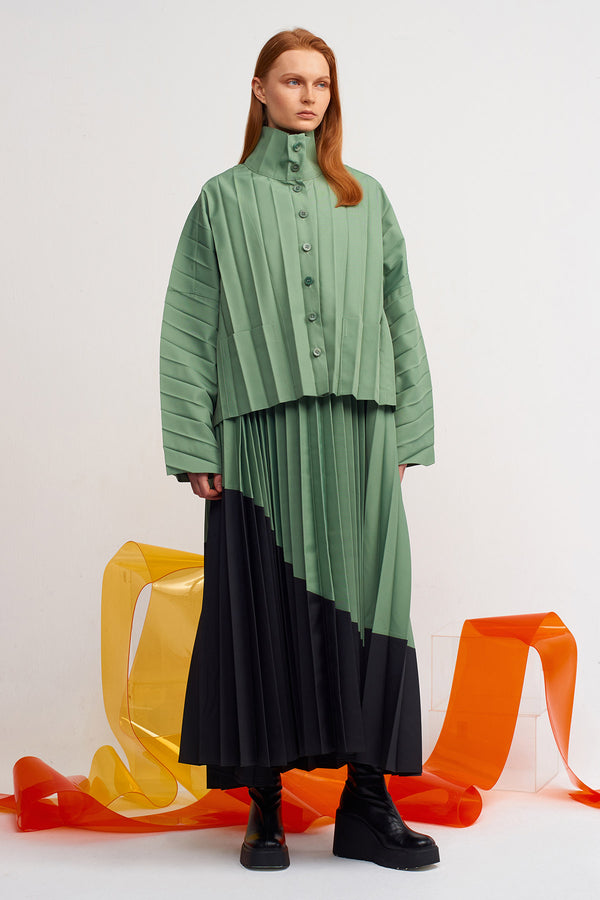 Nu Thick Pleated Jacket Green