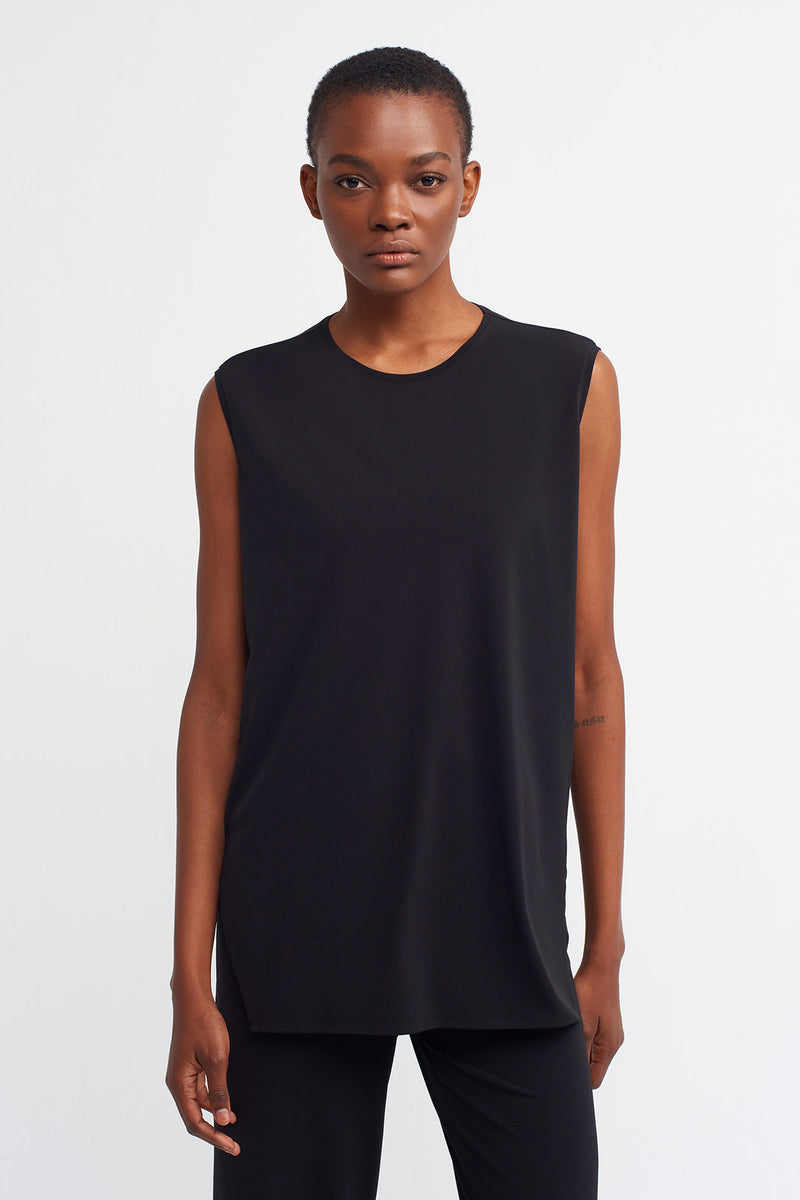 Nu Sleeveless Jersey Blouse Black