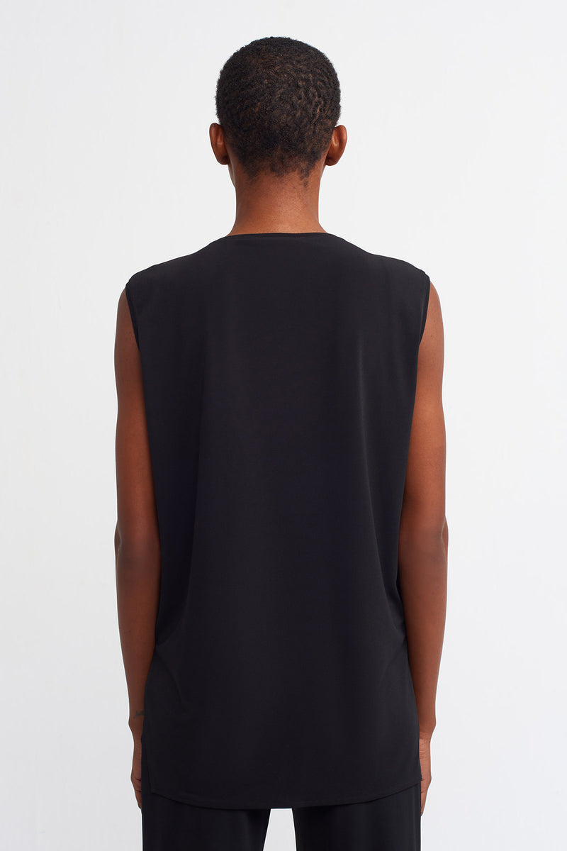 Nu Sleeveless Jersey Blouse Black