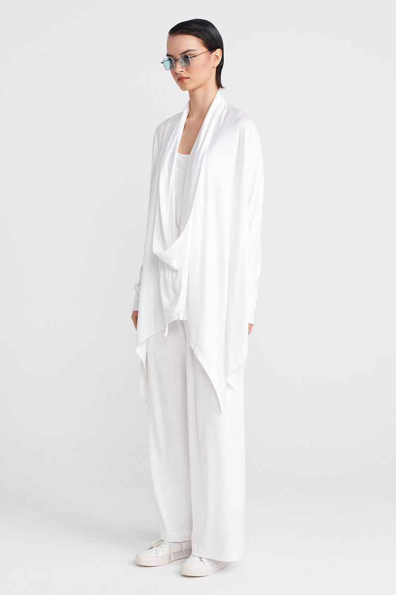 Nu Scarf Collar Blouse Off White