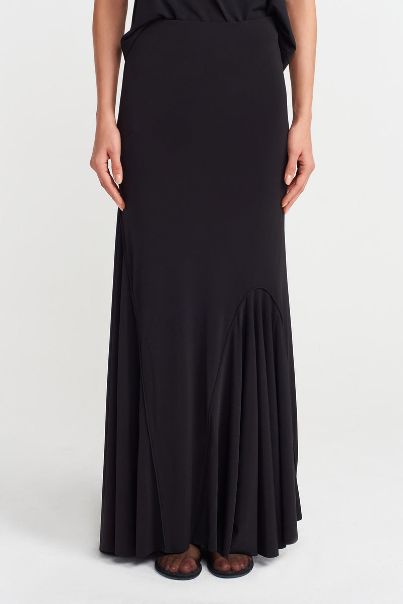Nu Long Jersey Skirt Black