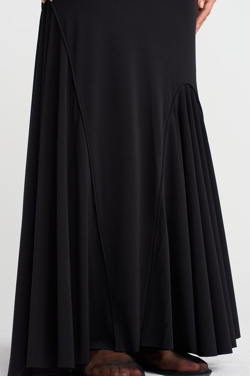 Nu Long Jersey Skirt Black