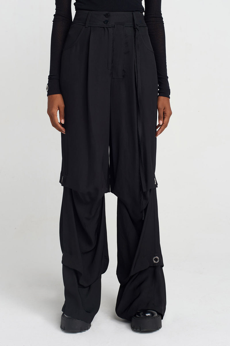 Nu Eyelet Detail Trousers Black