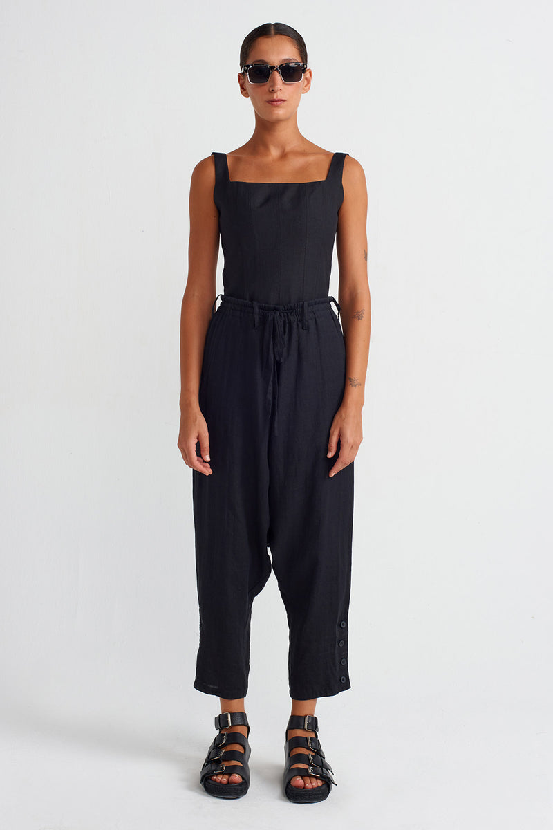 Nu Linen Harem Pants Black