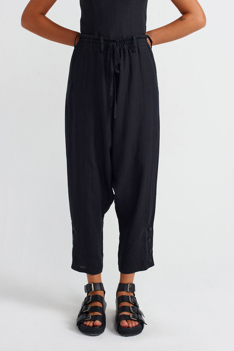 Nu Linen Harem Pants Black